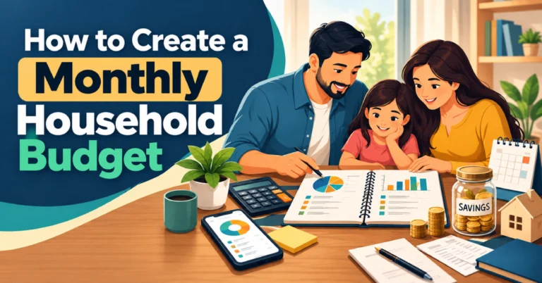 How to Create a Monthly Household Budget with income, expenses, savings, and a family budget planner.